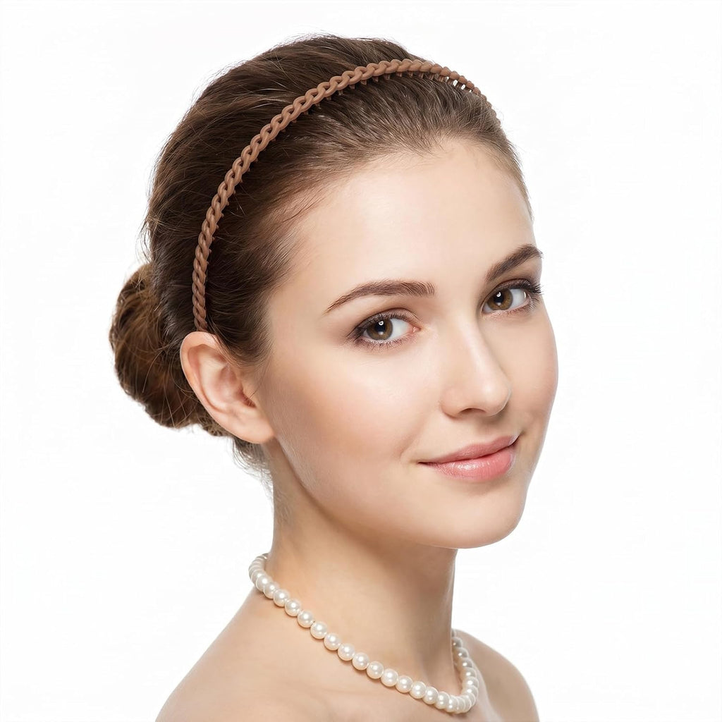 4 Pcs Toothed Plastic Headbands for Women. Non Slip Comfortable | Gripping Teeth Design Prevent Slipping Off. Flexible Comb Hair Bands for Daily Commute Home Hairstyle Fixing