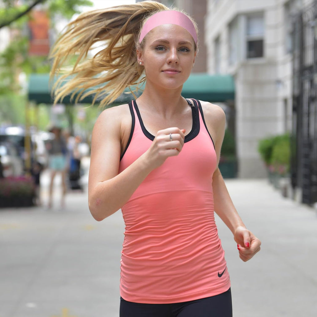 6 Pcs Sports Headbands for Women. Non Slip Elastic Hair Bands. Soft Fabric Hair Wraps for Workout. Yoga. Running. and Daily Sports (Brown.Flesh.Rose Red.Light Pink.Black.White)