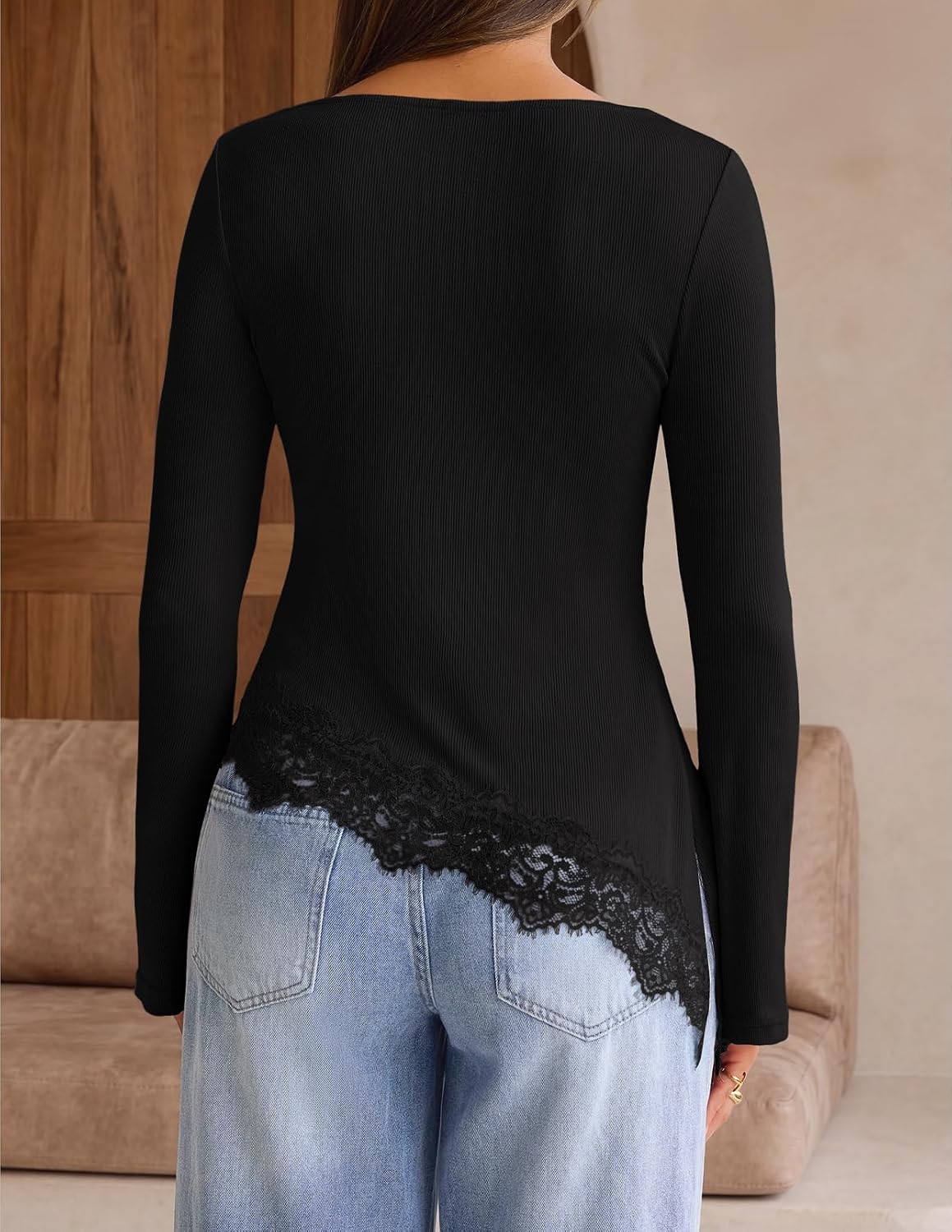 Fitted T-Shirt. Ruched Accent. Side Slit Clothes. Stretchy Knit Fabric. Work Blouses.