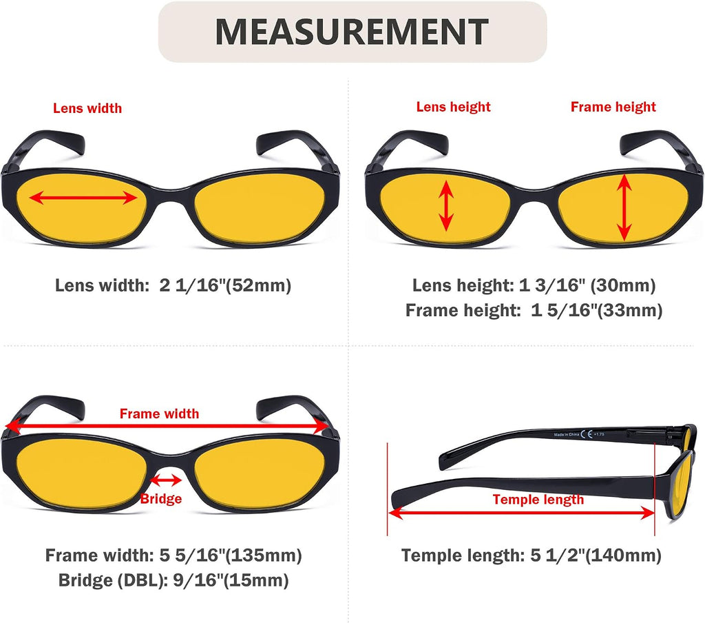 4 Pack Computer Reading Glasses Women - Spring Hinge Ladies Blue Light Blocking Readers Amber Tinted +1.00