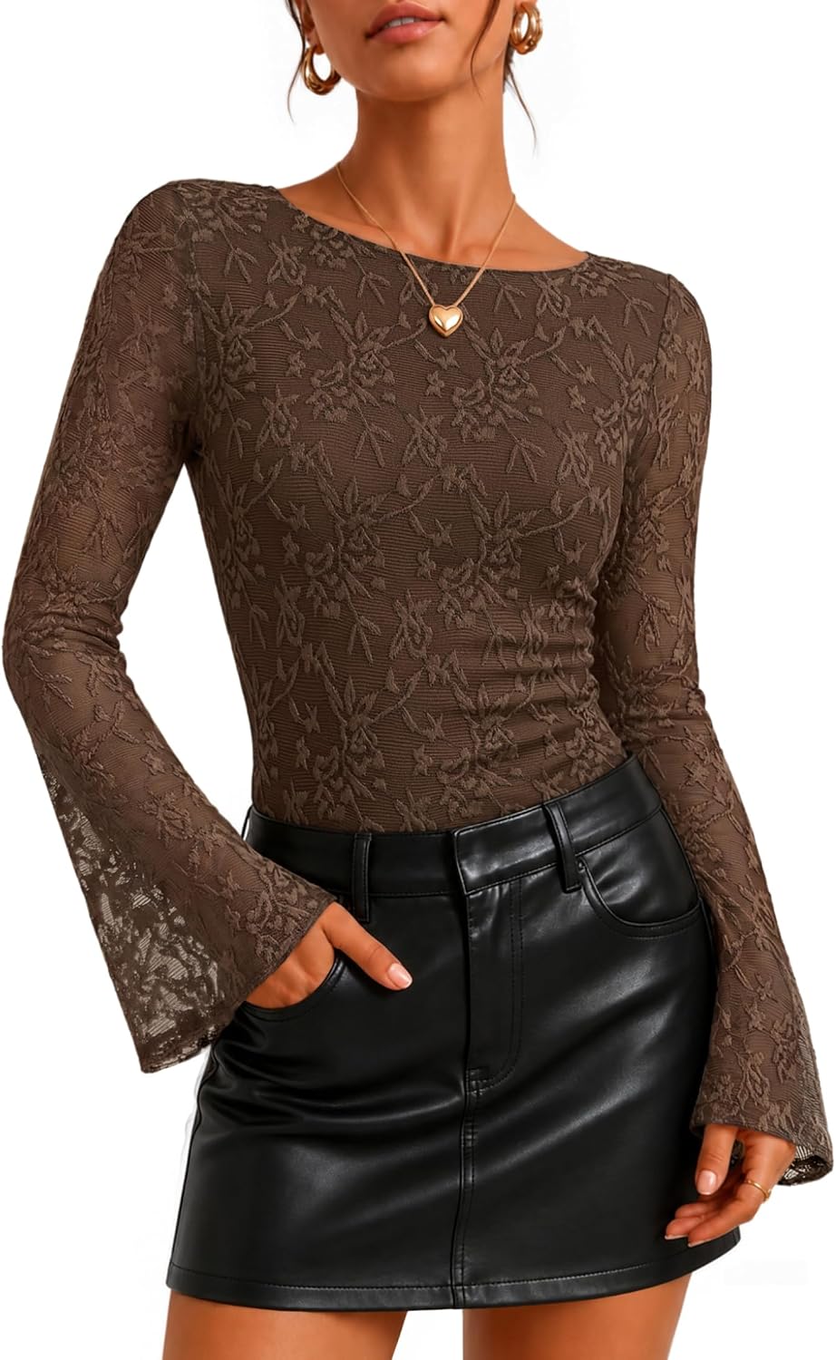 Bell Sleeve. Slim Fit. Ruched Waist Blouses. Business Casual. Date Night.