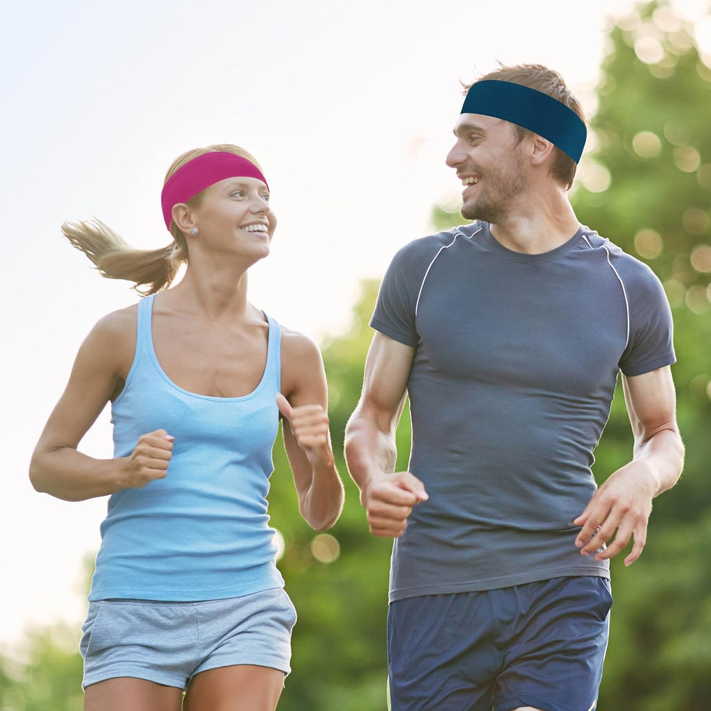 6 Pcs Sports Headbands for Women. Non Slip Elastic Hair Bands. Soft Fabric Hair Wraps for Workout. Yoga. Running. and Daily Sports (Brown.Flesh.Rose Red.Light Pink.Black.White)