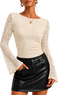 Bell Sleeve. Slim Fit. Ruched Waist Blouses. Business Casual. Date Night.