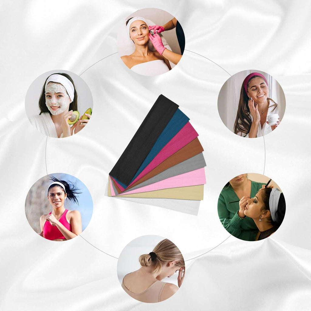 6 Pcs Sports Headbands for Women. Non Slip Elastic Hair Bands. Soft Fabric Hair Wraps for Workout. Yoga. Running. and Daily Sports (Brown.Flesh.Rose Red.Light Pink.Black.White)
