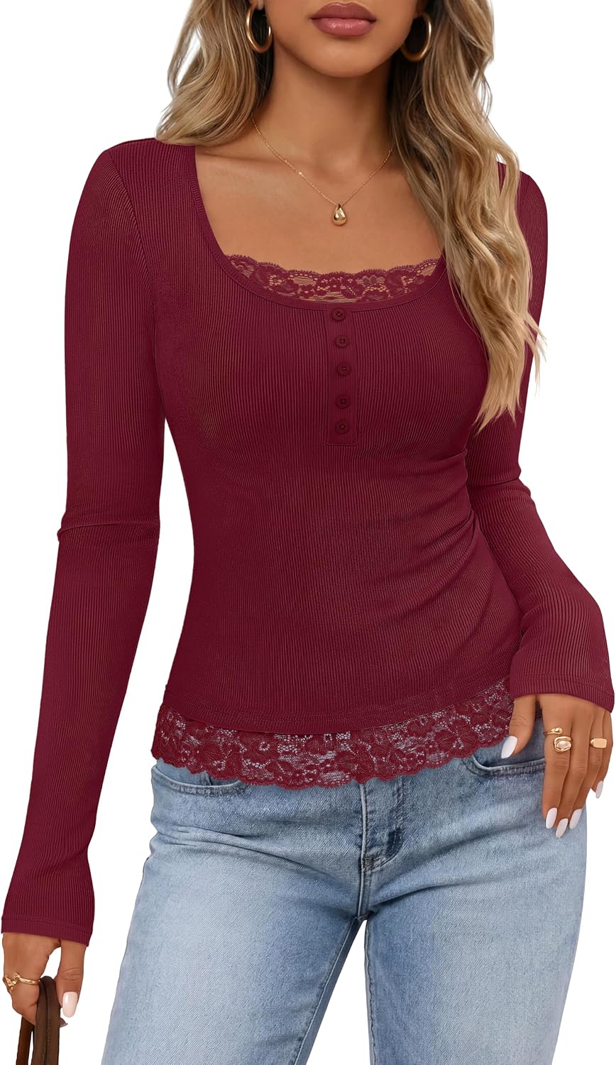 Ribbed Knit. Fitted Y2k Shirts. Casual Blouses. Button Fashion Tees. Going Out Top. Trendy Outfits.