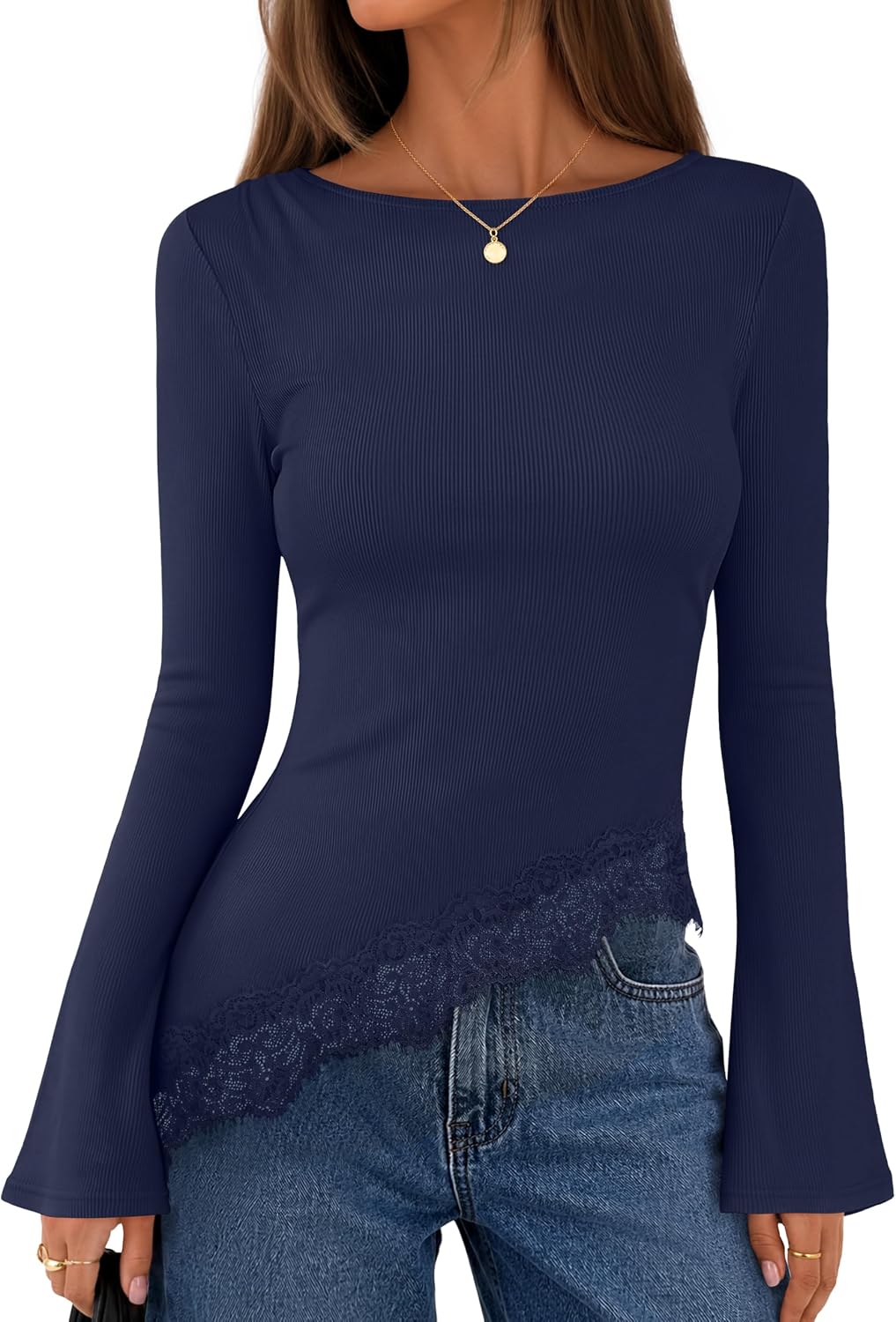 Fitted T-Shirt. Ruched Accent. Side Slit Clothes. Stretchy Knit Fabric. Work Blouses.
