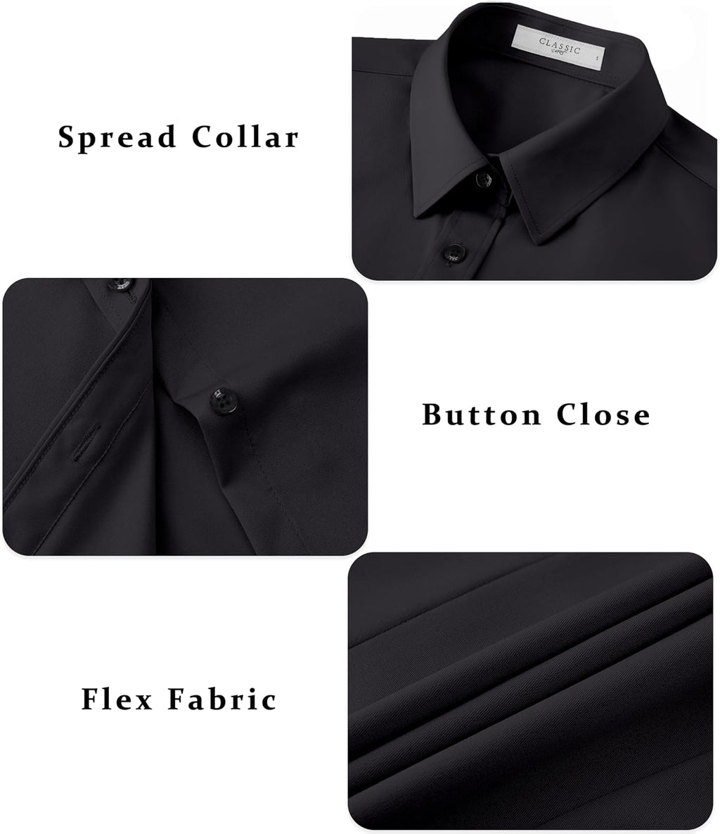 Womens Sleeveless Button Down Shirts Wrinkle Free Solid Business Casual Blouses