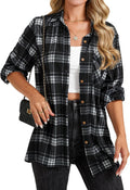 Womens Plaid Shirts Long Sleeve Collared Button Down Shirts Soft Fall Blouses Tops.