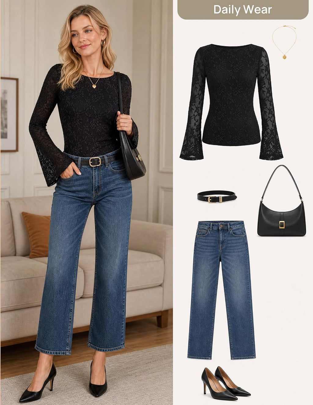 Bell Sleeve. Slim Fit. Ruched Waist Blouses. Business Casual. Date Night.
