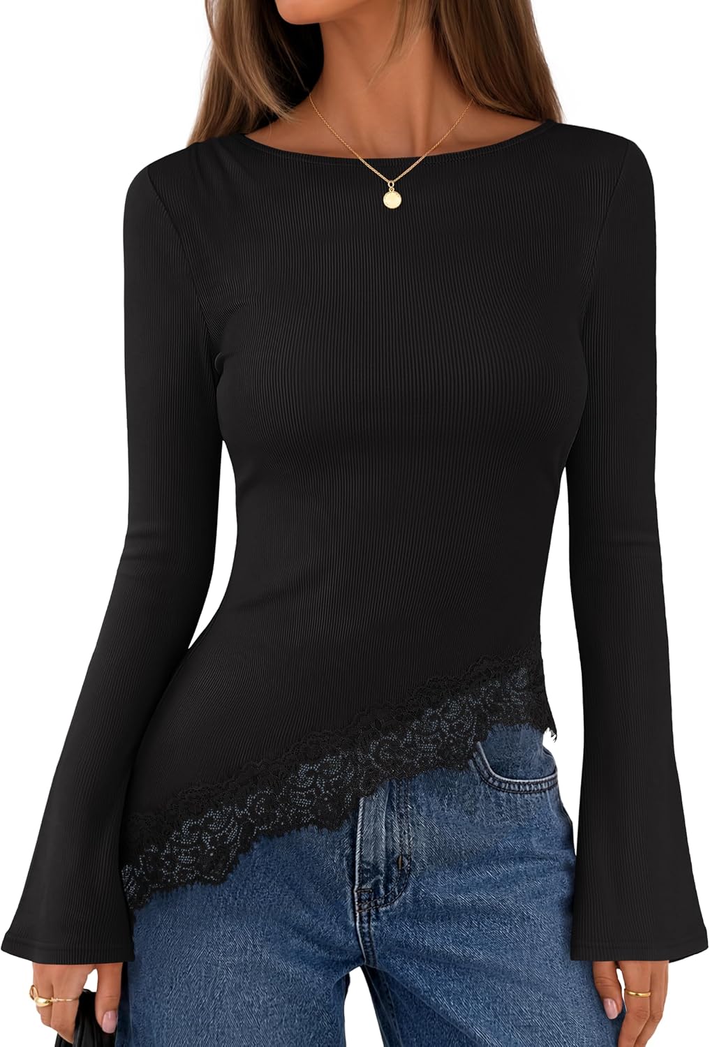 Fitted T-Shirt. Ruched Accent. Side Slit Clothes. Stretchy Knit Fabric. Work Blouses.
