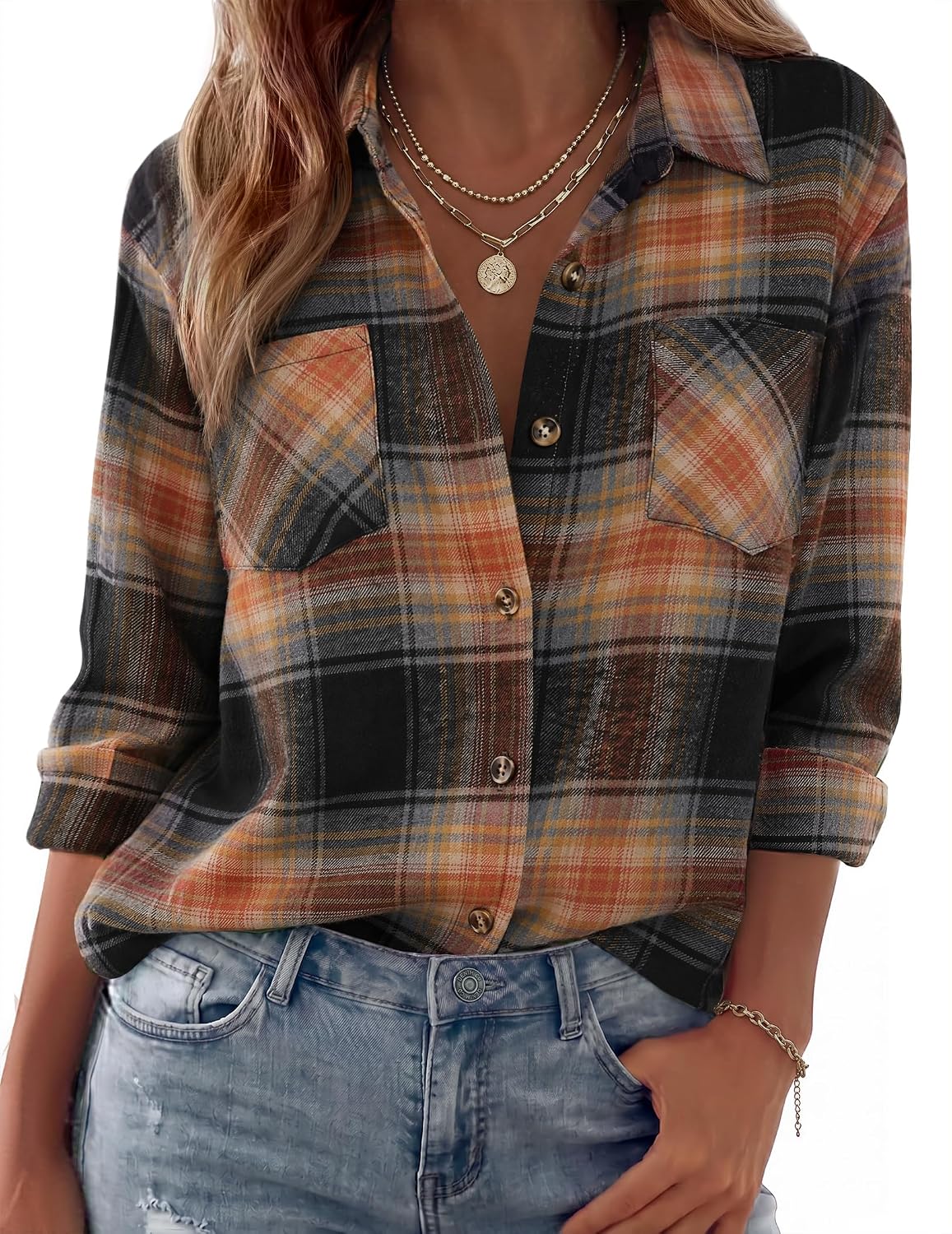 long sleeve shirts. business casual outfits. flannel jacket with pockets.